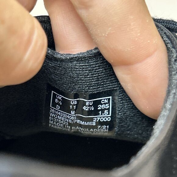 Clarks Women’s Black Plaid Check lace up Oxford Low Wedge Shoe Loafers sz 11 - Picture 8 of 8